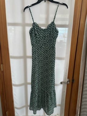 Green Floral Midi Dress